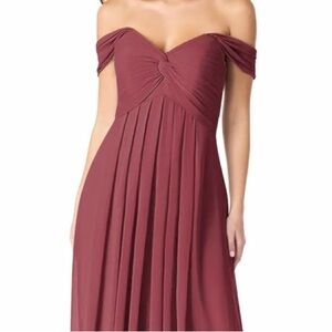 Elegant Off-Shoulder Terracota  Dress